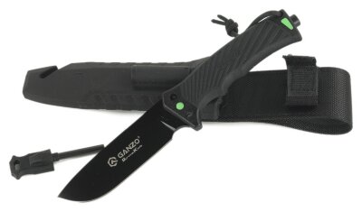 Ніж Ganzo G8012V2-BK чорний (G8012V2-BK) з паракордом