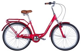 Велосипед уцінений AL 26&quot; Dorozhnik RUBY PH PH рама-17&quot; червоний 2024 крила, крило пер., крило зад., підніжка, дзвоник