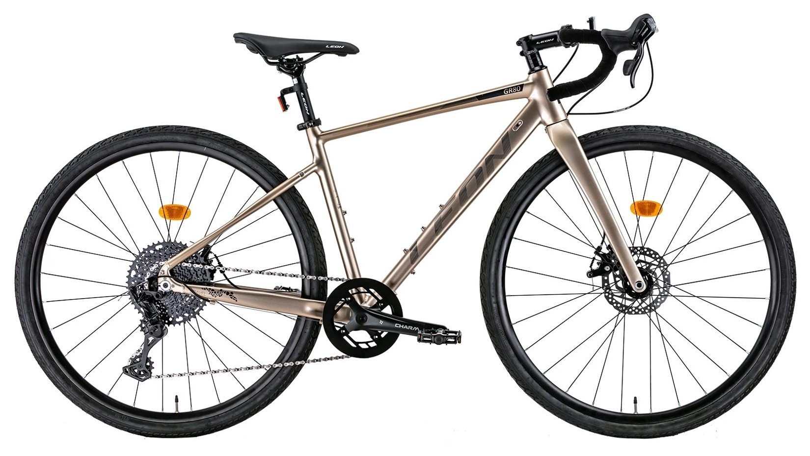 Велосипед 28" Leon GR-80 DD рама-2022 (бежевий з сірим)