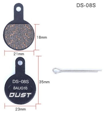 Гальмівні колодки дискові напівметалеві DUST DS-08S TEKTRO IOX, Lyra та Novela (після 2010 р. випуску) AM (брендоване пакування)