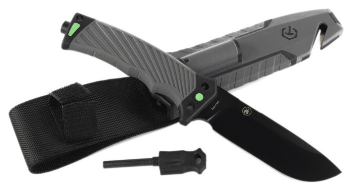 Ніж Ganzo G8012V2-GY сiрий (G8012V2-GY) з паракордом