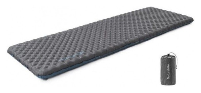 Матрац туристичний надувний одномісний Naturehike CNH22DZ018, надлегкий, 196x64x7 см, чорний, для туризму із мішком для надування