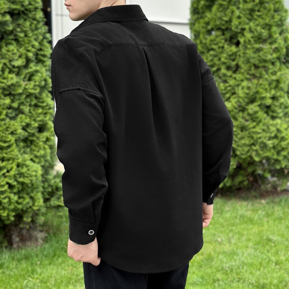 Чоловіча чорна сорочка з довгим рукавом Pobedov Founder