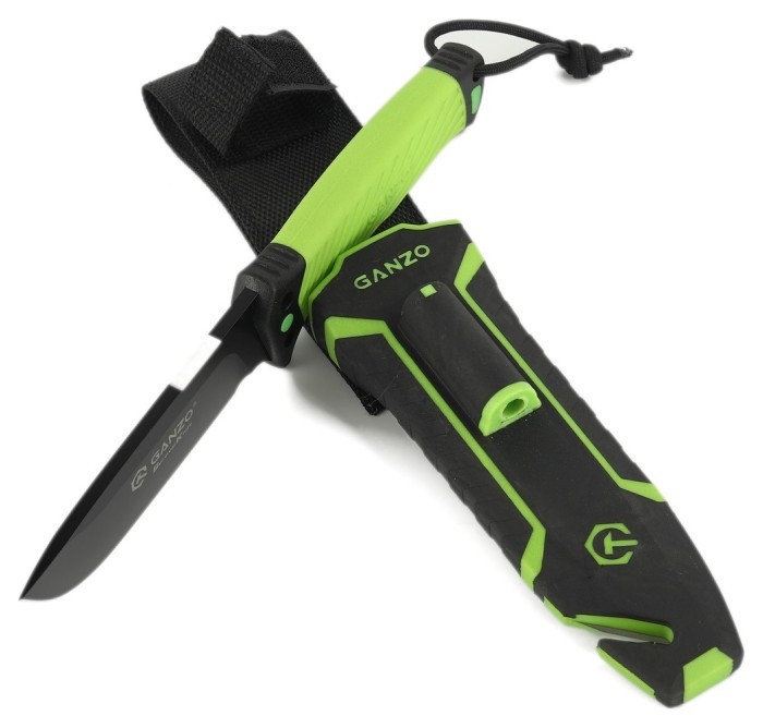 Ніж Ganzo G8012V2-LG зелений (G8012V2-LG) з паракордом