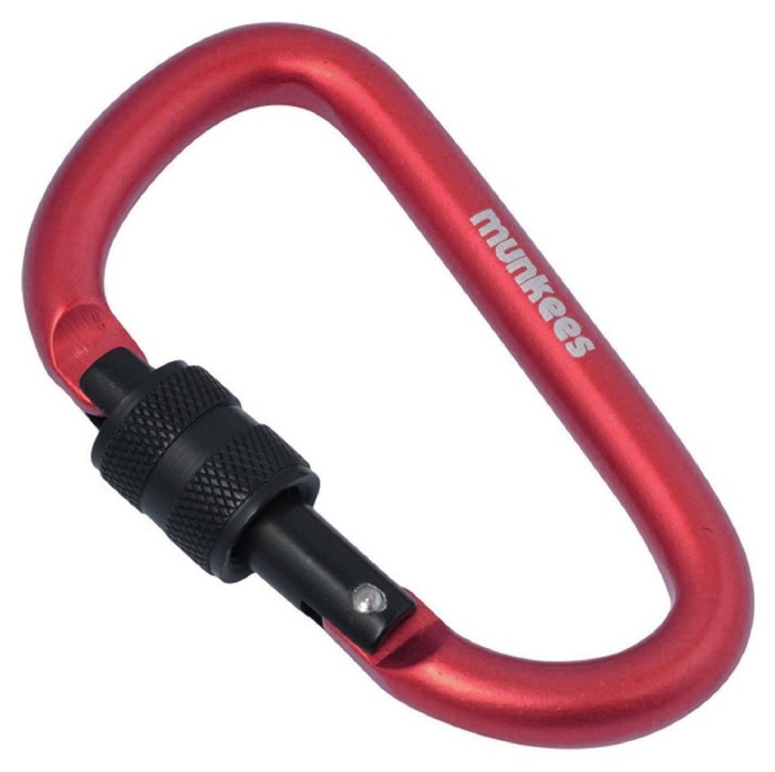 Munkees 3248 карабін D with Screw Lock 8 mm x 80 mm red