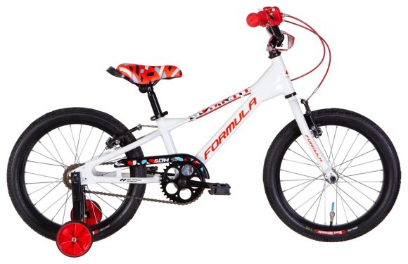 Велосипед AL 18" Formula SLIM Vbr рама-9" білий з червоним 2024 дзвоник
