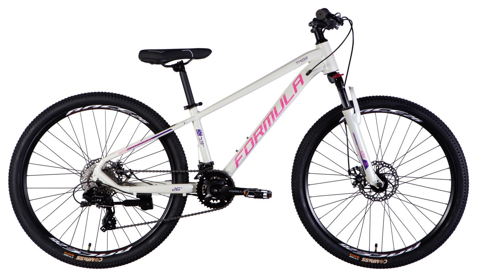 Велосипед AL 26" Formula THOR DD CS рама-13" біло-рожевий 2025