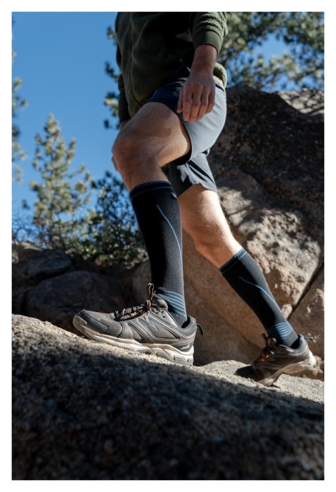 Водонепроникні шкарпетки Dexshell Longlite Socks 2.0, блакитні полоски, розмір L (43-46)