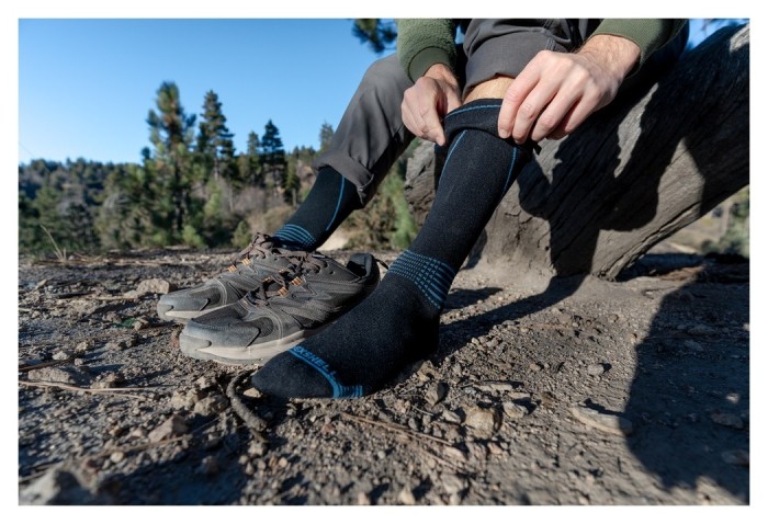 Водонепроникні шкарпетки Dexshell Longlite Socks 2.0, блакитні полоски, розмір L (43-46)