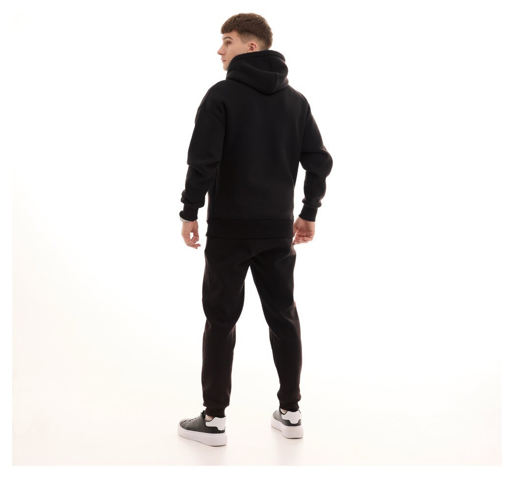 Чорний чоловічий спортивний костюм осінь/зима з капюшоном Pobedov Space