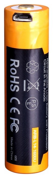 Акумулятор 14500 Fenix ARB-L14-1600U micro usb зарядка