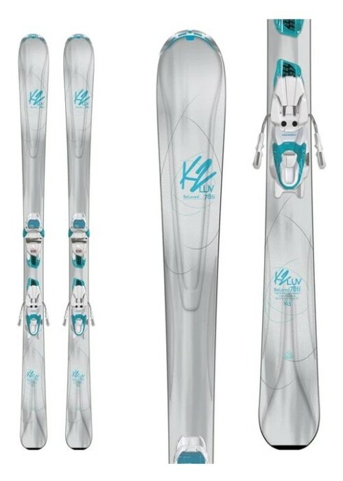 Лижі гірські (комплект) K2 BELUVED 78 TI+ER3 10 COMPACT 149см Silver/turquoise (10B0405.141.1+10B1012.141.2)