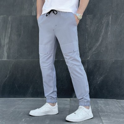 Чоловічі штани джогери з кишенями сірі Pobedov Vershyna