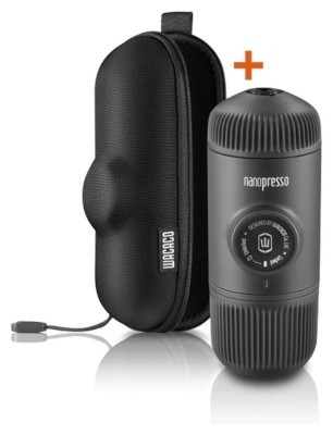Портативна еспресо-кавоварка Wacaco Nanopresso сіра з чохлом, механічна, для меленої кави