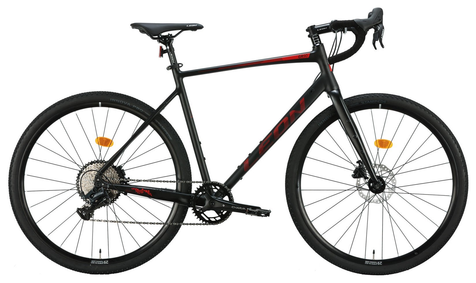 Велосипед AL 28" Leon GR-90 HDD рама-L" чорний з червоним (матовий) 2024