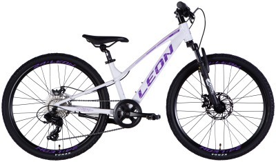 Велосипед AL 24" Leon JUNIOR DD CS рама-12" білий з бузковим 2025
