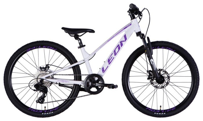 Велосипед AL 24" Leon JUNIOR DD CS рама-12" білий з бузковим 2025
