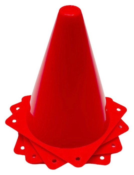 Конуси-фішки спортивні EasyFit 17 см (набір з 4 штук) червоні