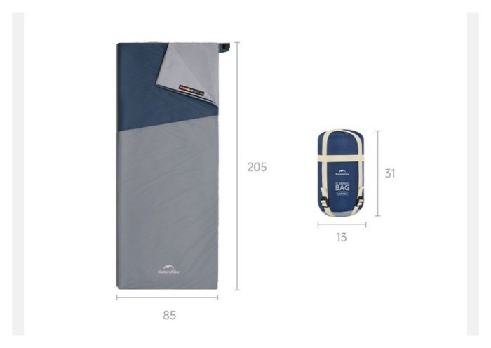 Спальний мішок Naturehike LW180 CNK2550WS026 Sunny Day PL01, (14°C) XL синій