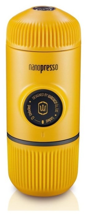 Портативна еспресо-кавоварка Wacaco Nanopresso жовта, механічна, для меленої кави