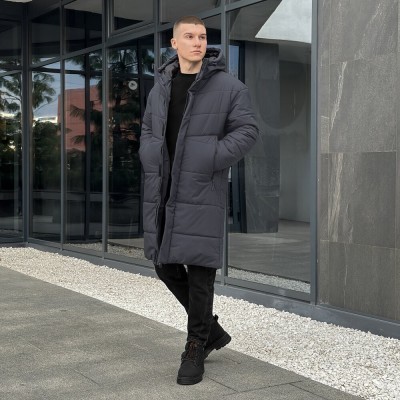 Зимова чоловіча куртка темно-сіра Pobedov Legas