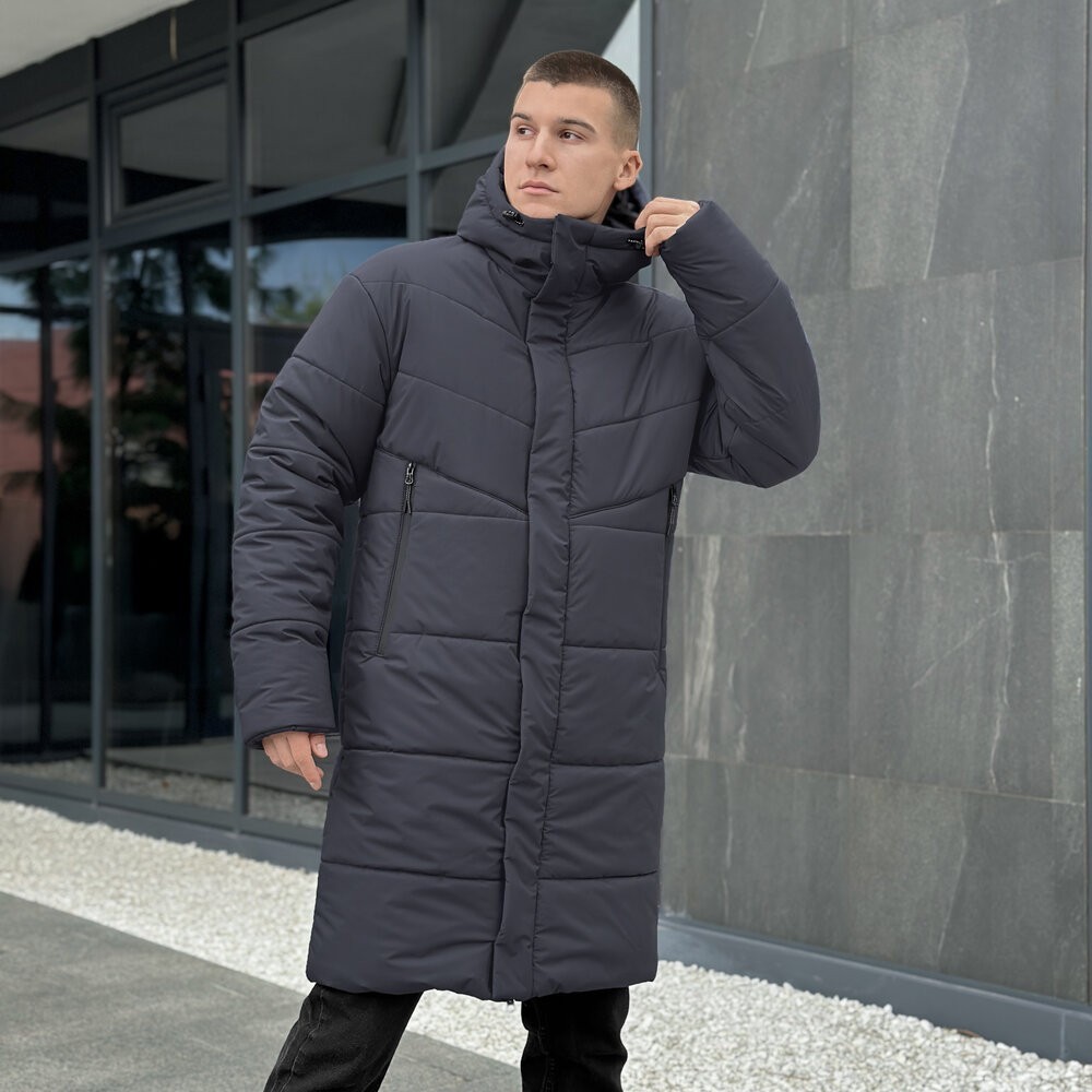 Зимова чоловіча куртка темно-сіра Pobedov Legas