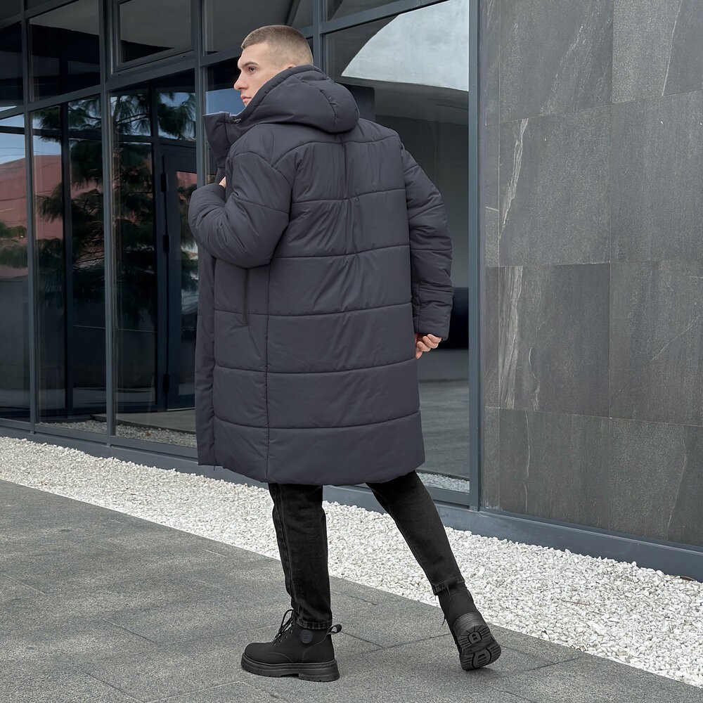 Зимова чоловіча куртка темно-сіра Pobedov Legas