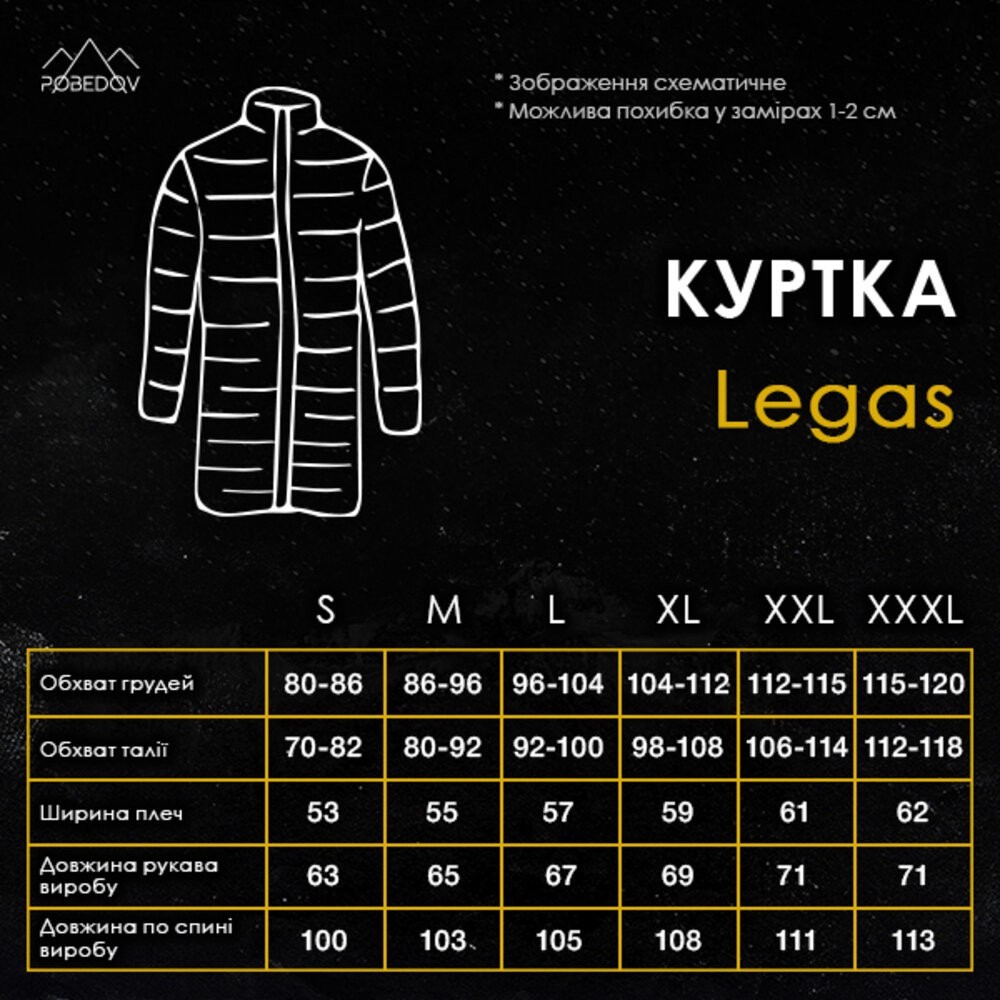 Зимова чоловіча куртка темно-сіра Pobedov Legas