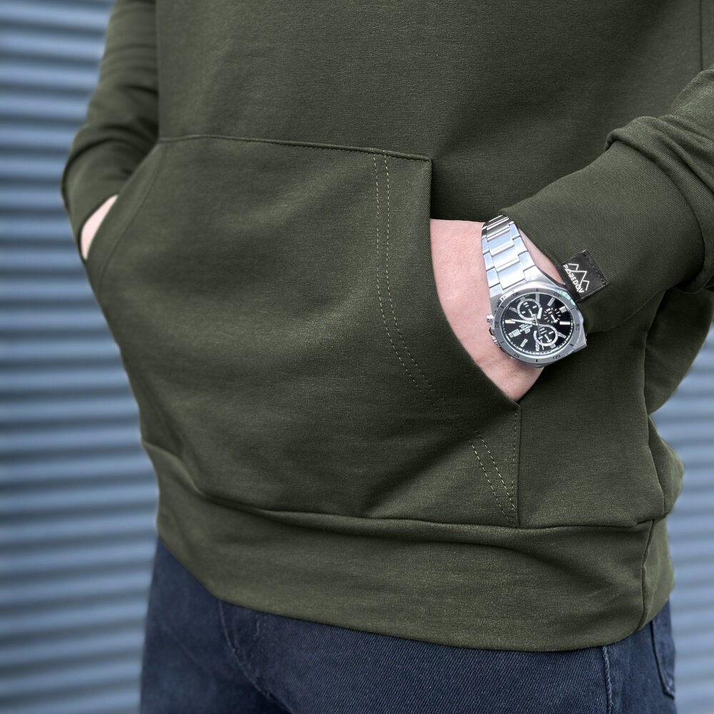 Чоловіче демісезонне худі з капюшоном світлий хакі Pobedov 001