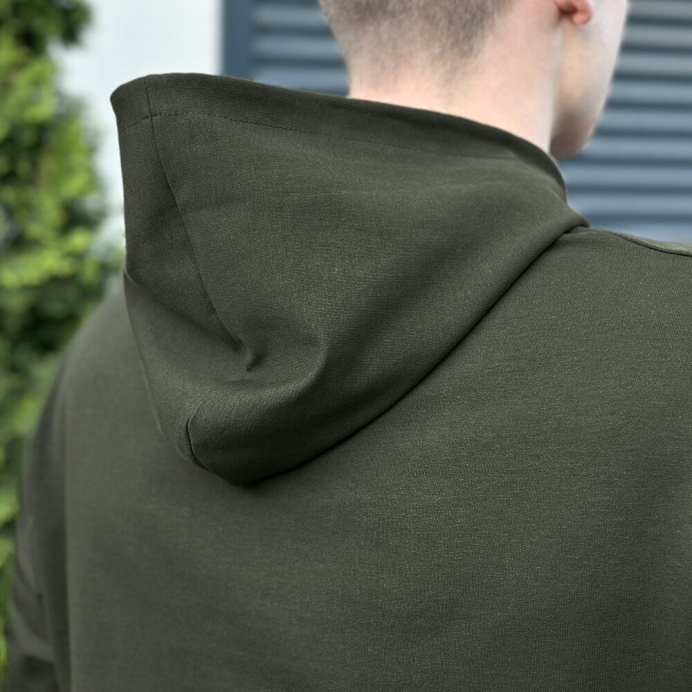 Чоловіче демісезонне худі з капюшоном світлий хакі Pobedov 001