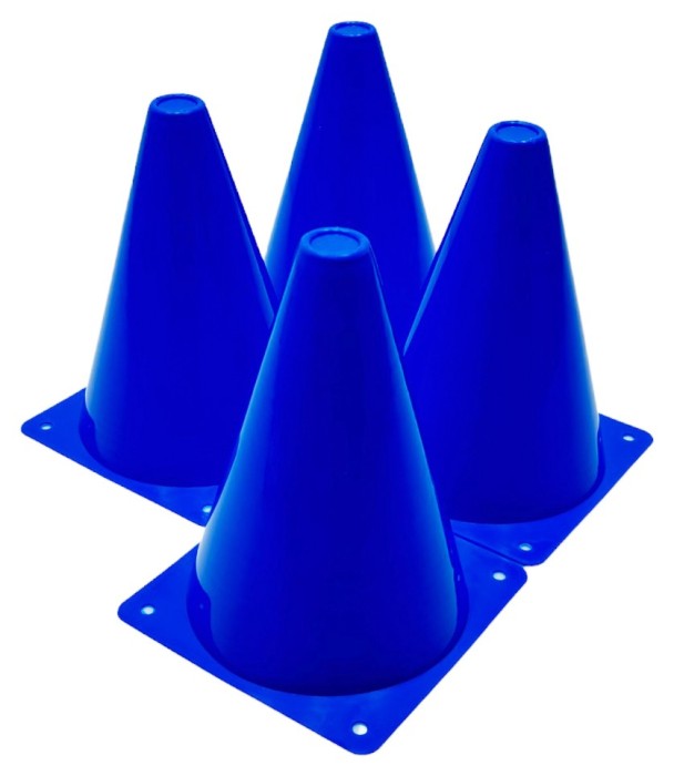 Конуси-фішки спортивні EasyFit 17 см (набір з 4 штук) сині