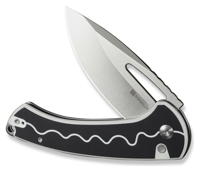 Ніж складаний туристичний Sencut Squiggy, (9.9 см) 9Cr18MoV / G10 чорно-білий