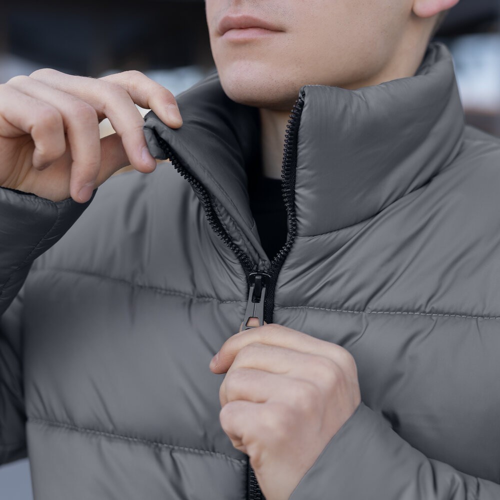 Чоловіча зимова куртка темно-сіра Pobedov Bubble Gum