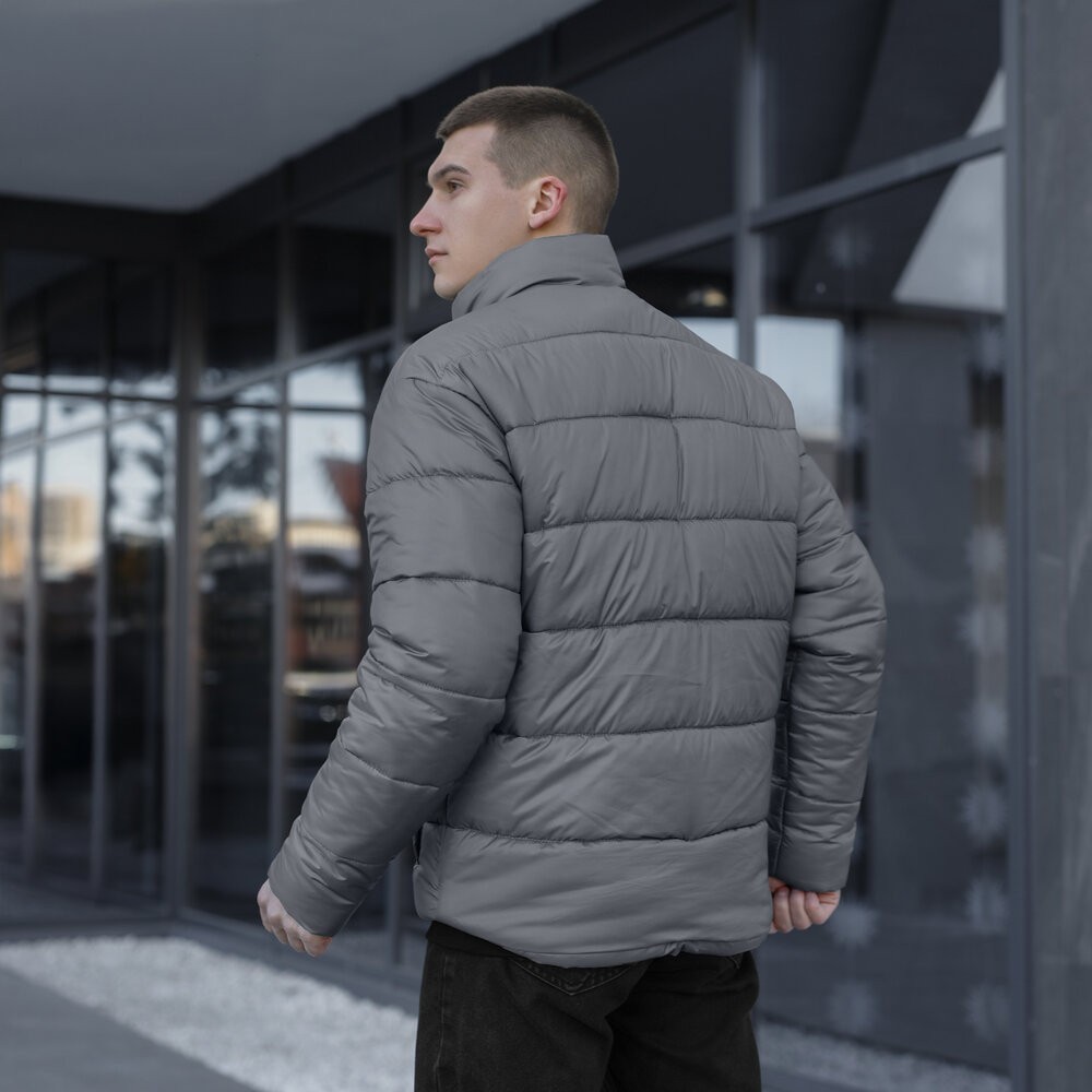 Чоловіча зимова куртка темно-сіра Pobedov Bubble Gum