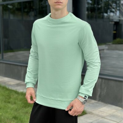 Світшот чоловічий однотонний ментоловий Pobedov 001