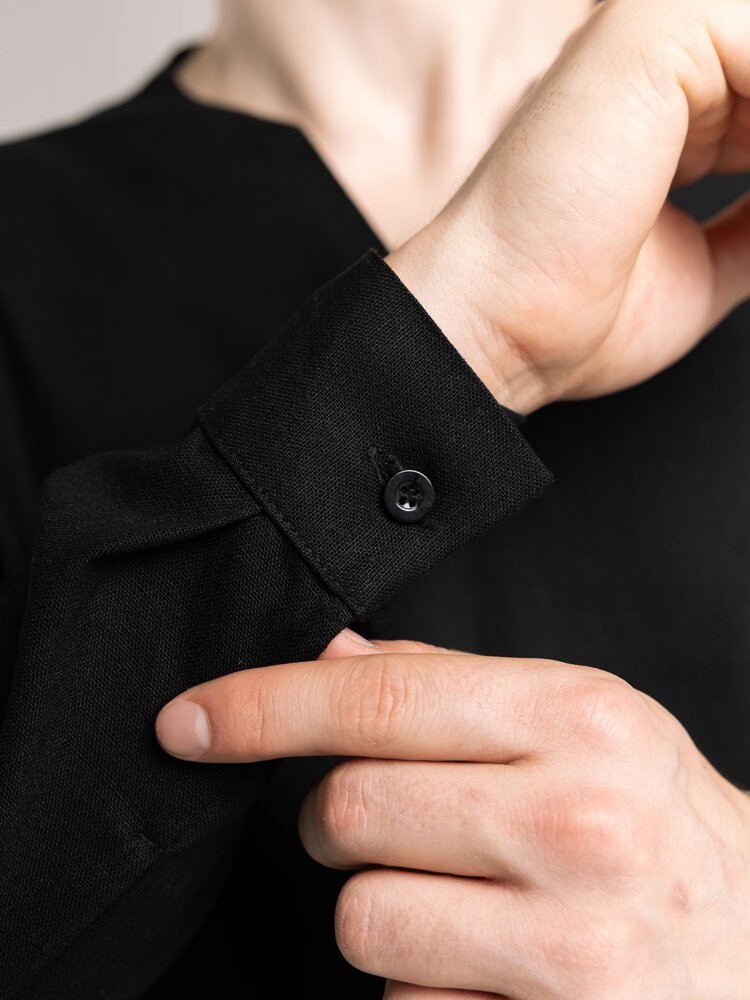 Сорочка чоловіча з довгим рукавом чорна Pobedov Horizon