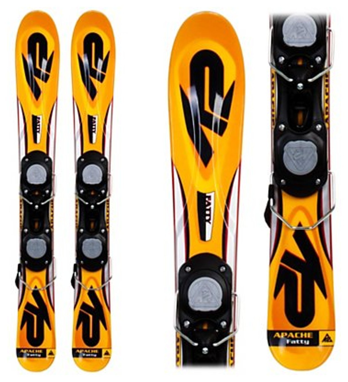 Лижі гірські (скіборди) K2 Apache Fatty 88см Yellow/orange/black (1000500.101.1.088+S10500088-WRH)