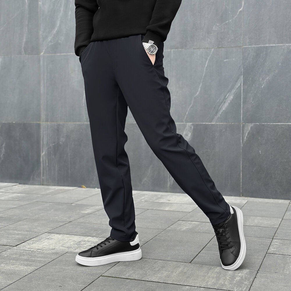 Штани із софтшелу для чоловіків весняні осінні темно-сині Pobedov Point