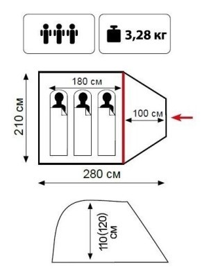 Намет Tramp Lite Fly 3 одношаровий olive UTLT-003