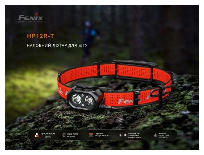 Ліхтар налобний Fenix HP12R-TB чорний