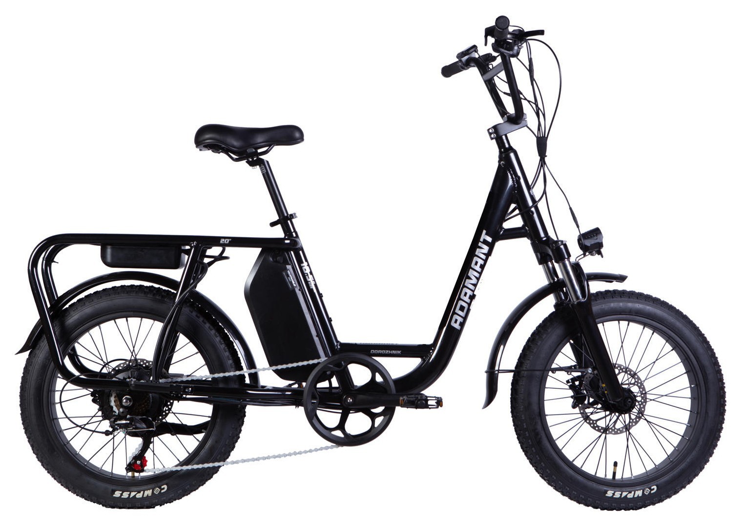 Велосипед з електроприводом 20" AL Dorozhnik eADAMANT HDD рама-18,5" 48B 17.5А*г 750Вт чорний 2025 крила, підніжка