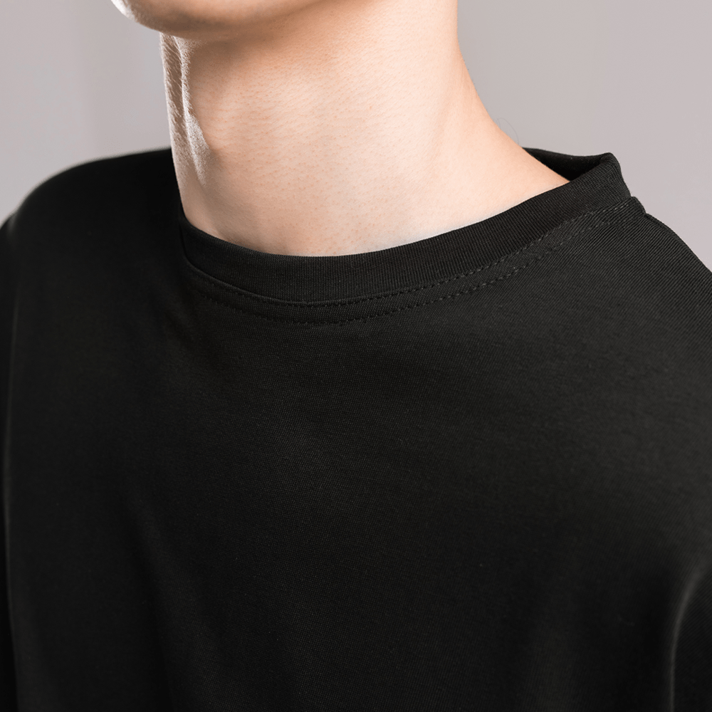 Базова чорна оверсайз футболка чоловіча весна літо однотон. Футболка оверсайз Pobedov Nude