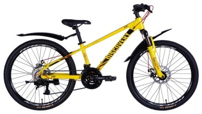 Велосипед AL 24" Discovery QUBE DD CS рама-11,5" жовто-чорний 2025