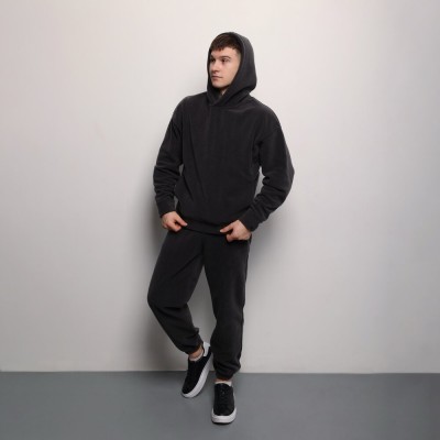 Темно-сірий костюм зимовий флісовий. Чоловічий теплий костюм Pobedov Mariot