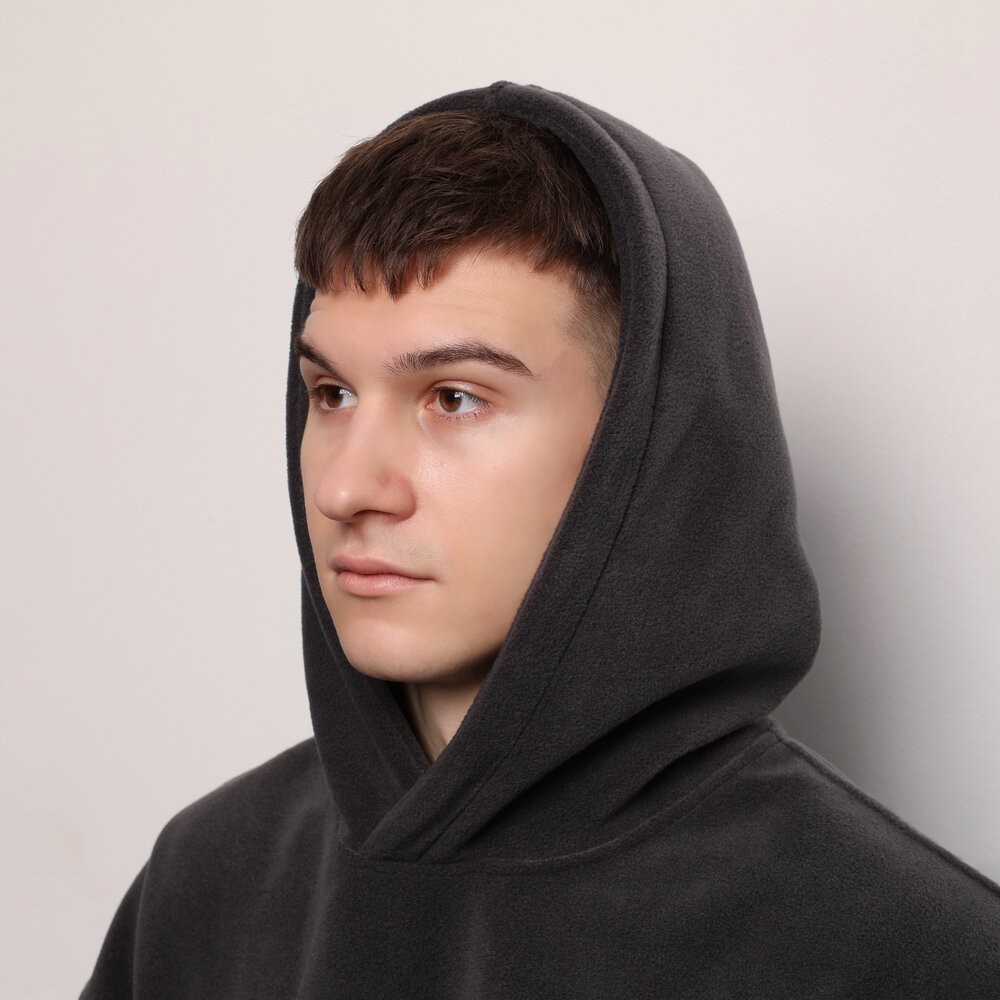 Темно-сірий костюм зимовий флісовий. Чоловічий теплий костюм Pobedov Mariot