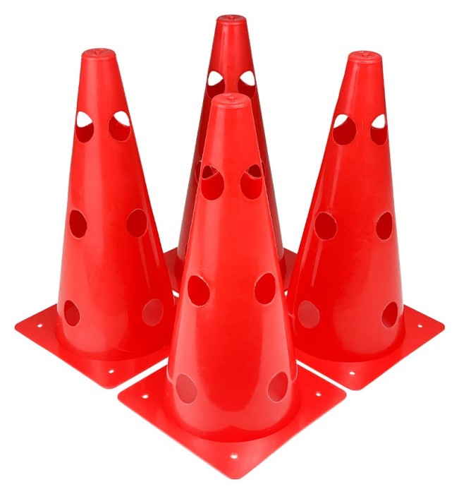 Конуси-фішки спортивні EasyFit 31 см (набір з 4 штук) червоні