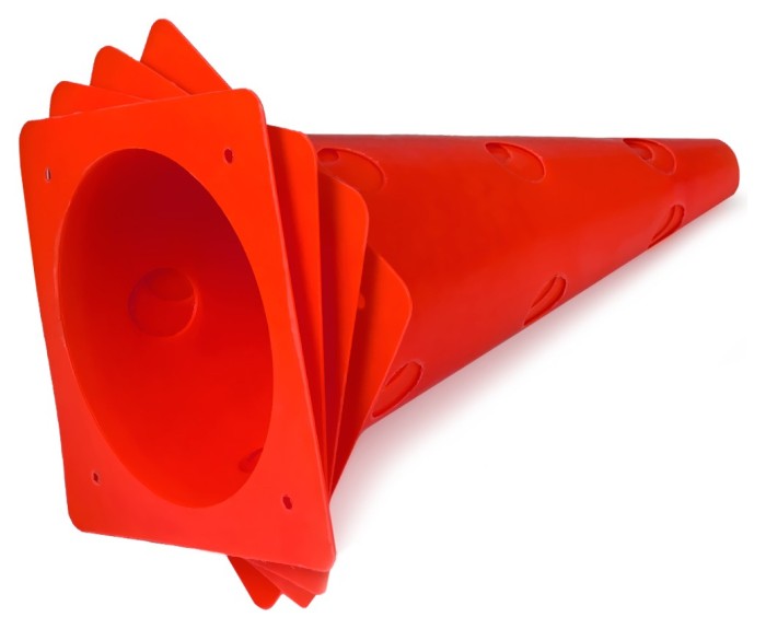 Конуси-фішки спортивні EasyFit 31 см (набір з 4 штук) червоні