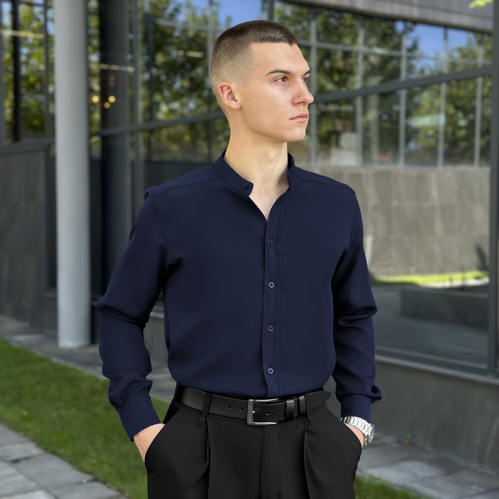 Темно-синя сорочка чоловіча Pobedov Legend