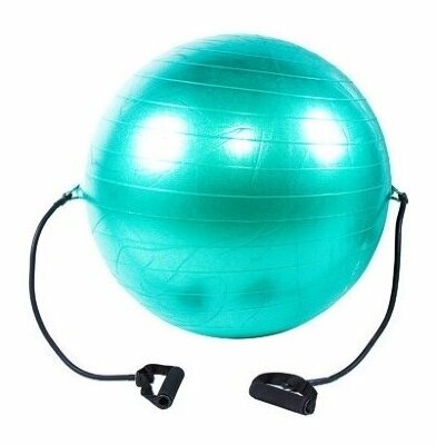 Мяч фітнес IronMaster (anti-burst) з еспандером D65см, зелений