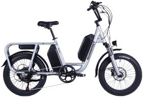 Велосипед з електроприводом 20&quot; AL Dorozhnik eADAMANT HDD рама-18,5&quot; 48B 17.5+12.5А*г 1000Вт срiблястий 2025 крила, підніжка